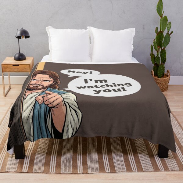 Item preview, Funny Jesus I'm Watching You Comic Style Religious Meme designed and sold by KiwiRider.
