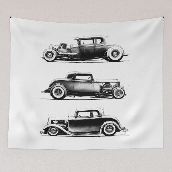 Item preview, Three Ford Hot Rods Sketch designed and sold by HoskingInd.