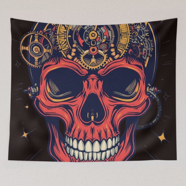 Item preview, Clockwork Skull – Steampunk Time Machine Graphic designed and sold by RebelDropAlternative.