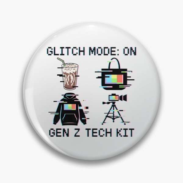 Item preview, Glitch Mode Design Featuring Gen Z Tech Kit with Pixel Hoodie, Camera, Tote, and Milkshake designed and sold by SplashTastic.