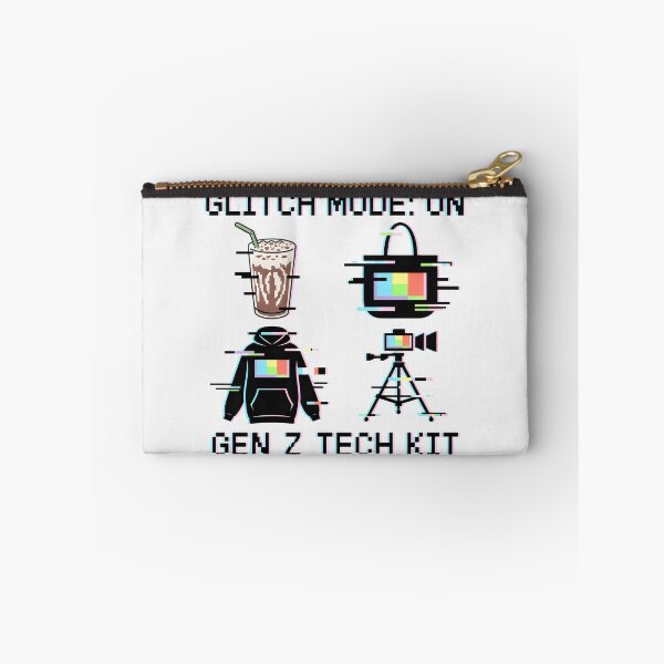 Item preview, Glitch Mode Design Featuring Gen Z Tech Kit with Pixel Hoodie, Camera, Tote, and Milkshake designed and sold by SplashTastic.