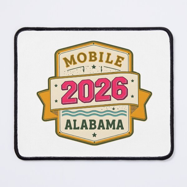 Item preview, Mobile 2026 Retro Travel Badge Design - Vintage Alabama Waves and Stars designed and sold by FestivityFinds.