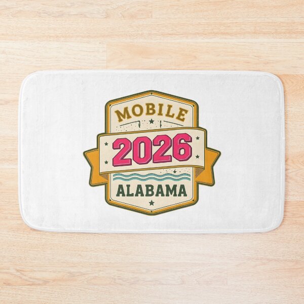 Item preview, Mobile 2026 Retro Travel Badge Design - Vintage Alabama Waves and Stars designed and sold by FestivityFinds.