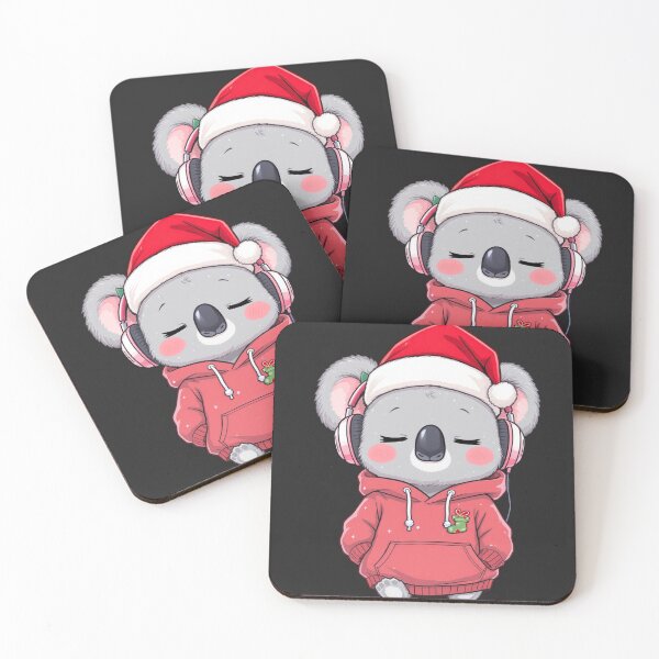 Item preview, Sleepy Kawaii Koala Listening to Christmas Music | Cute Chibi Holiday Koala designed and sold by ColorSplash123.