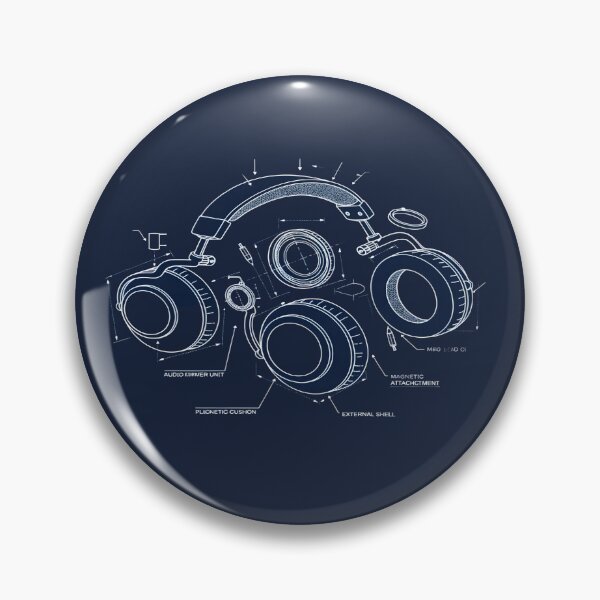 Item preview, Headphones Blueprint - Audiophile Tech Schematic designed and sold by Dakson Design - Fantasy Art.