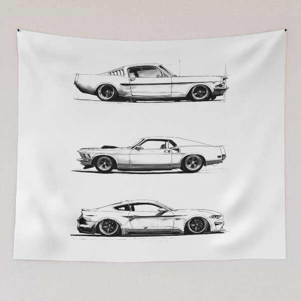 Item preview, Three Ford Mustangs Sketch designed and sold by HoskingInd.