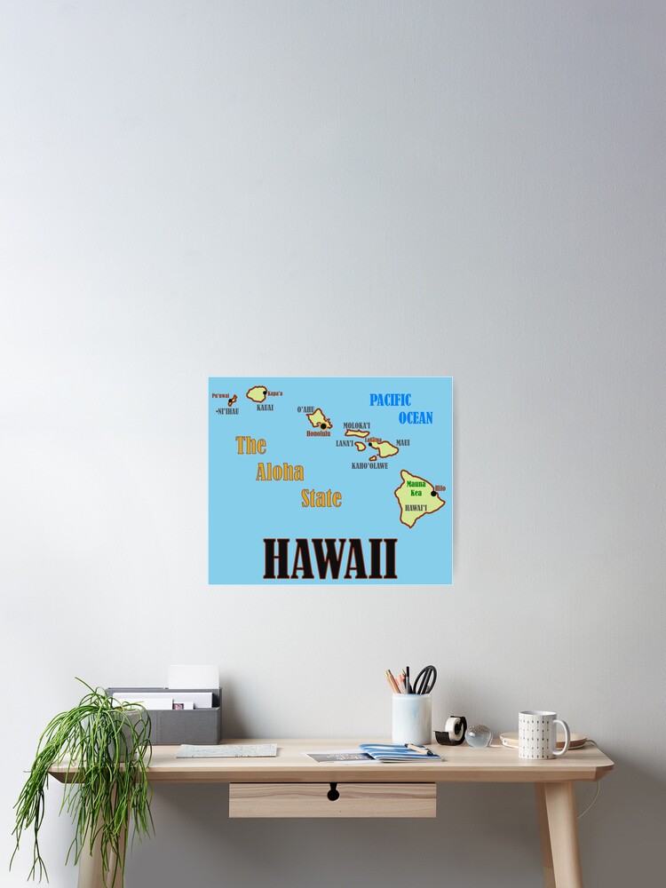Hawaii State Map Poster