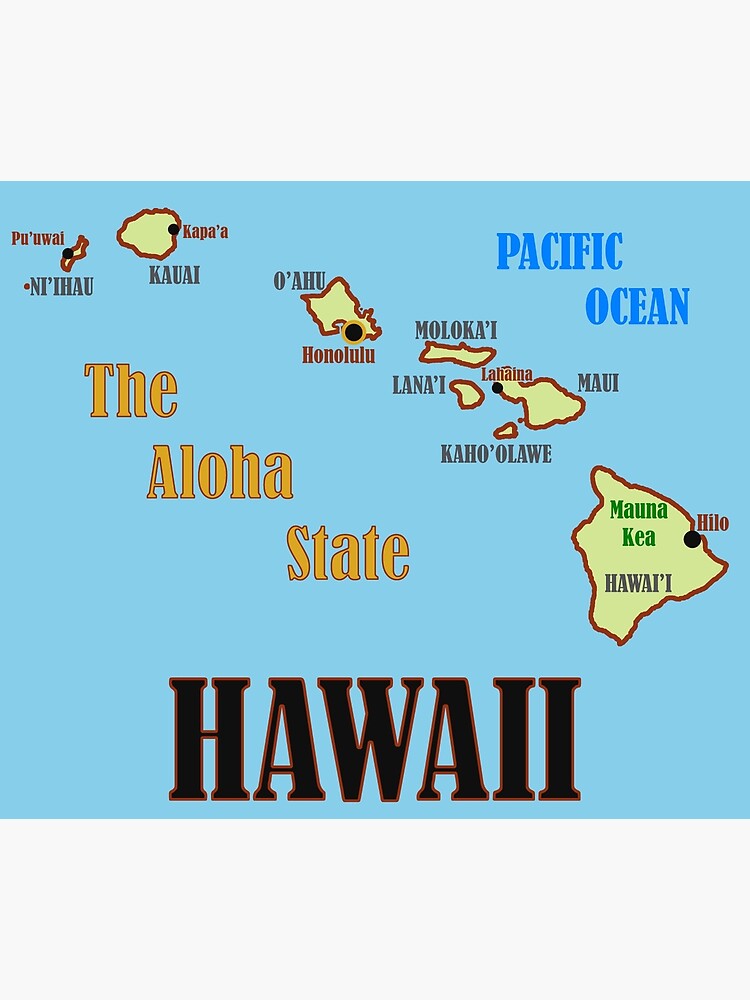 Hawaii State Map Poster