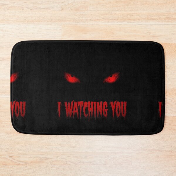 Item preview, I WATCHING YOU — Dark Horror Typography with Sinister Red Eyes designed and sold by PixelVibe782.