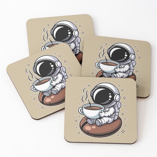 Item preview,  Cute astronaut holding Coffee on Coffee Bean designed and sold by Pluto ⭐️.