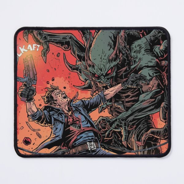 Item preview, Last Stand Hero – Punk Sci-Fi Monster Fight Art designed and sold by RebelDropAlternative.