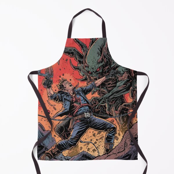 Item preview, Last Stand Hero – Punk Sci-Fi Monster Fight Art designed and sold by RebelDropAlternative.