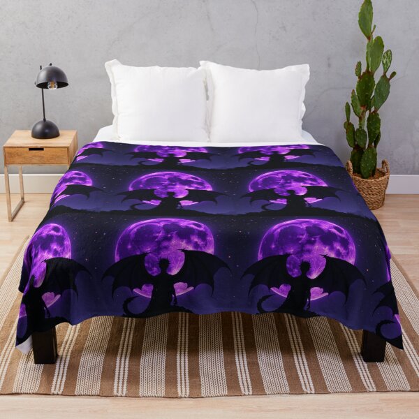Artikelvorschau, Monddrache – Mystische Fantasy-Silhouette unter einem violetten Himmel entworfen und verkauft von PixelVibe782.