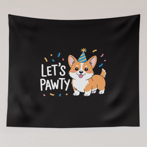 Item preview, Lets Pawty Birthday Corgi Kid Dog Themed Party designed and sold by teltvitossuilea.