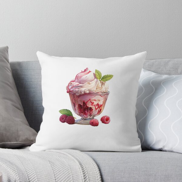 Item preview, "Raspberry Ice-cream | Raspberries Sticker | Sweet Berry Aesthetic Art" designed and sold by Mandayartstudio.