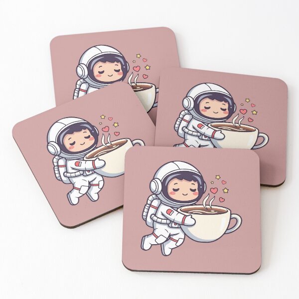 Item preview,  Cute astronaut holding Coffee on Coffee Bean designed and sold by Pluto ⭐️.