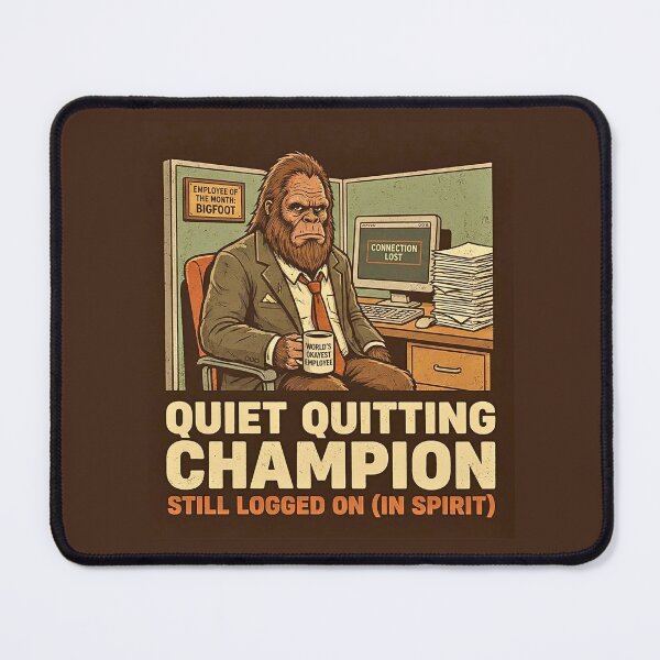 Item preview, Employee of the Month Bigfoot - Funny Corporate Humor & Quiet Quitting designed and sold by GreyChocolate.