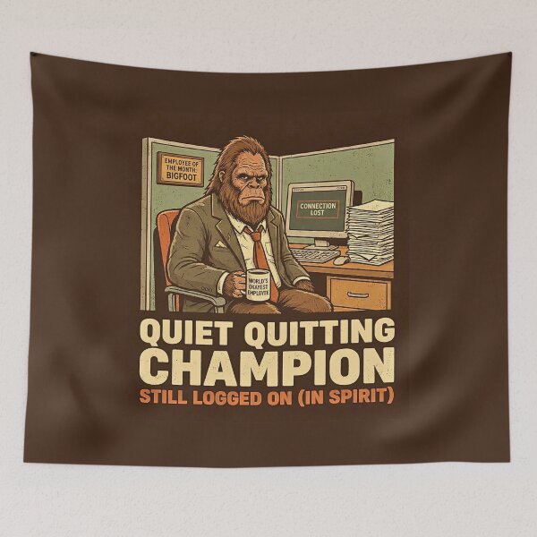 Item preview, Employee of the Month Bigfoot - Funny Corporate Humor & Quiet Quitting designed and sold by GreyChocolate.