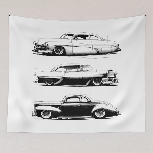 Item preview, Three Hot Rods and Kustoms Sketch designed and sold by HoskingInd.