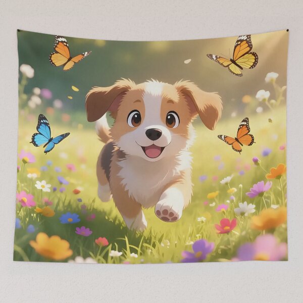 Item preview, Puppy dog playing in a field.  designed and sold by Nomad-Maynard.