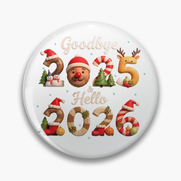 Item preview, Goodbye 2025 & Hello 2026 – Festive 3D Holiday Typography Illustration designed and sold by KiddyCanvas.