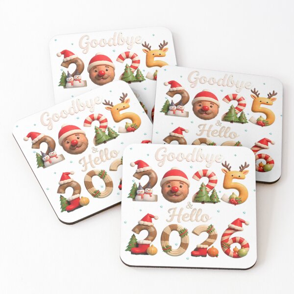 Item preview, Goodbye 2025 & Hello 2026 – Festive 3D Holiday Typography Illustration designed and sold by KiddyCanvas.