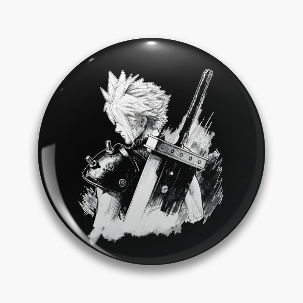 Item preview, final fantasy vii remake Digital Artwork black white retro designed and sold by sabartgunpla.