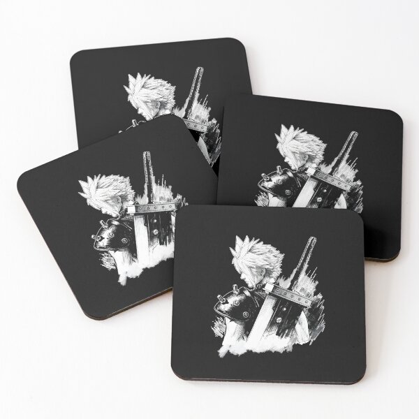 Item preview, final fantasy vii remake Digital Artwork black white retro designed and sold by sabartgunpla.