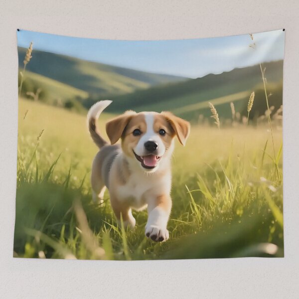 Item preview, Puppy dog playing in a field.  designed and sold by Nomad-Maynard.