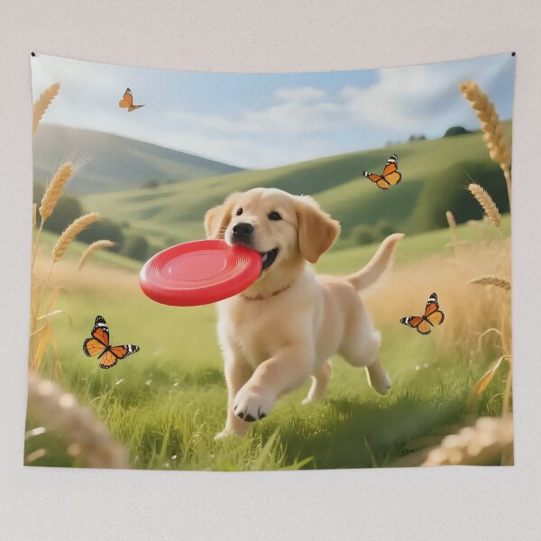 Item preview, Puppy dog playing in a field.  designed and sold by Nomad-Maynard.