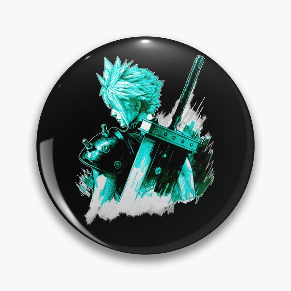 Item preview, final fantasy vii remake Digital Artwork black white blue retro designed and sold by sabartgunpla.