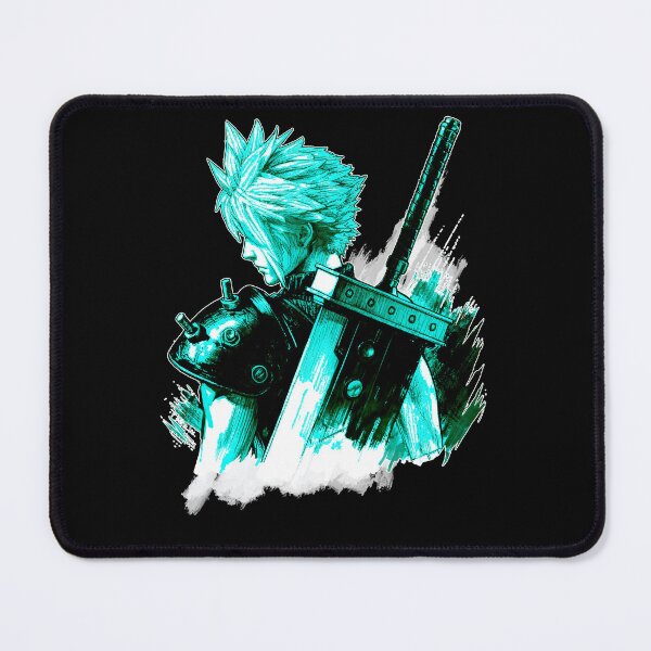 Item preview, final fantasy vii remake Digital Artwork black white blue retro designed and sold by sabartgunpla.