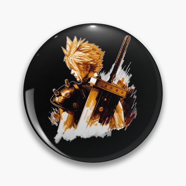 Item preview, final fantasy vii remake Digital Artwork black white gold retro designed and sold by sabartgunpla.