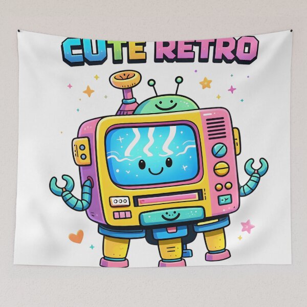 Item preview, Cute Retro Robot TV Illustration designed and sold by SoulenCify.