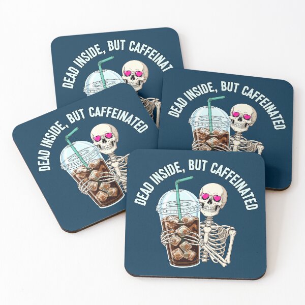Item preview, Dead Inside but Caffeinated Skeleton with Iced Coffee designed and sold by nuel-art.