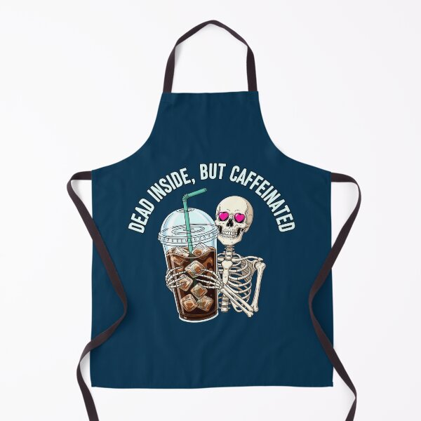 Item preview, Dead Inside but Caffeinated Skeleton with Iced Coffee designed and sold by nuel-art.