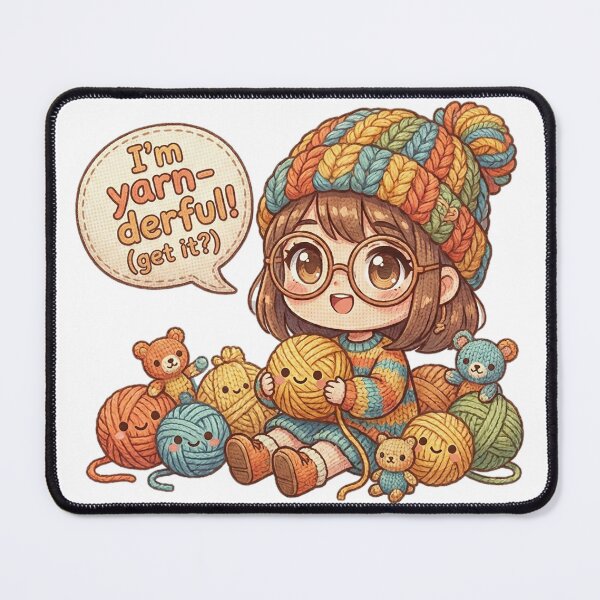 Item preview, Knitted Chibi Girl with Yarn Puns designed and sold by newvisionart191.