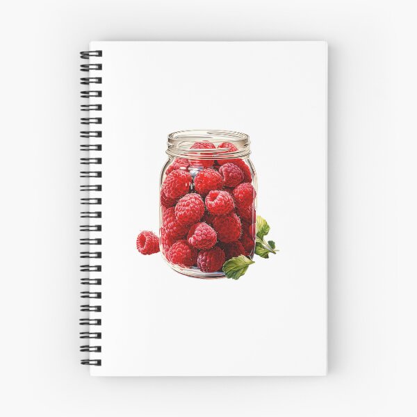 Item preview, "Raspberry Jar | Raspberries Sticker | Sweet Berry Aesthetic Art" designed and sold by Mandayartstudio.