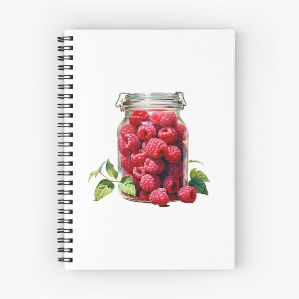 Item preview, "Raspberry Jar | Raspberries Sticker | Sweet Berry Aesthetic Art" designed and sold by Mandayartstudio.