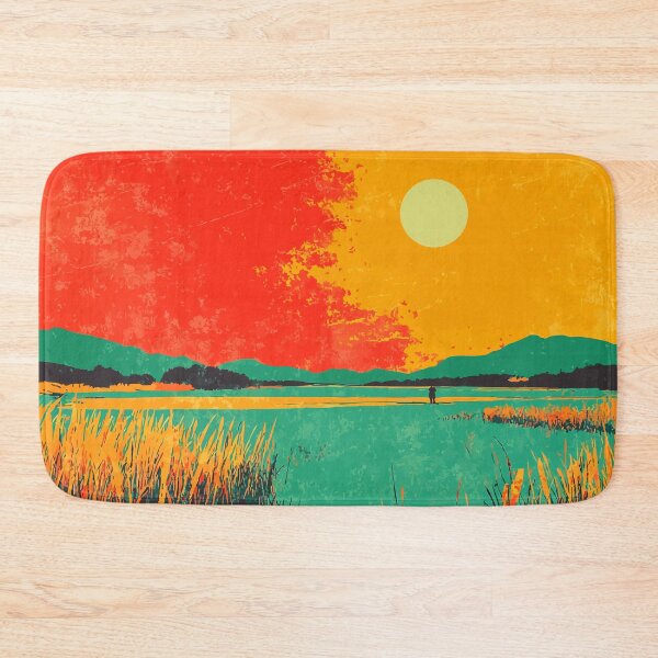 Item preview, Hayfield Sunset Landscape Nature Minimalist Art Illustration designed and sold by LVTFCOarts.