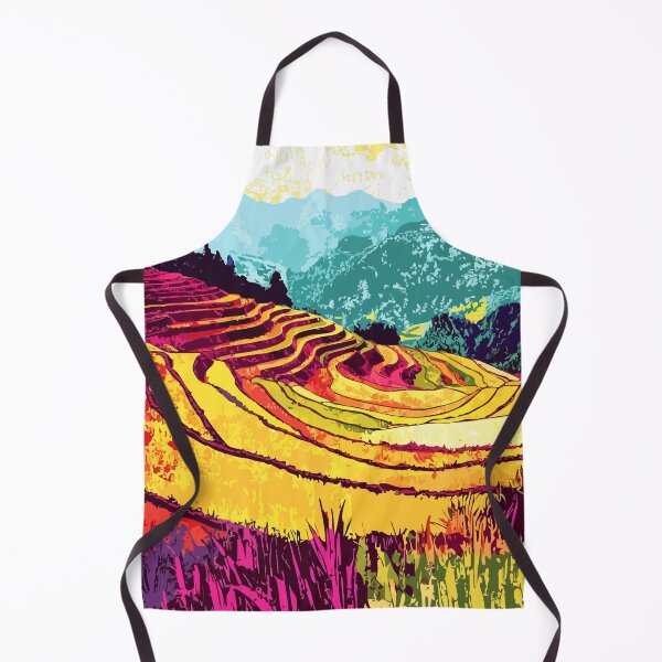 Item preview, Rice Paddies Asian Landscape Nature Minimalist Art Illustration designed and sold by LVTFCOarts.