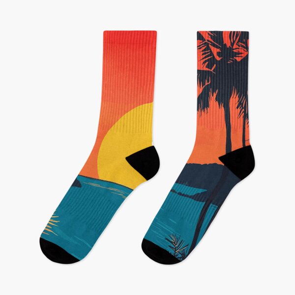 Item preview, Tropical Beach Sunset View Landscape Nature Minimalist Art Illustration designed and sold by LVTFCOarts.