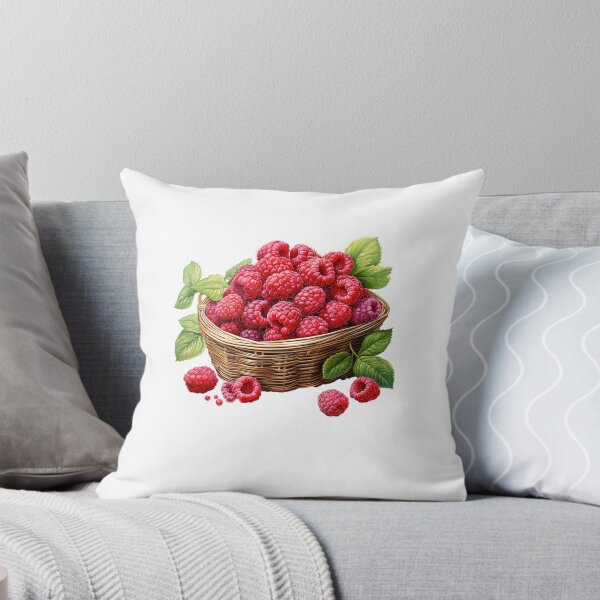Item preview, "Raspberry Basket | Raspberries Sticker | Sweet Berry Aesthetic Art" designed and sold by Mandayartstudio.