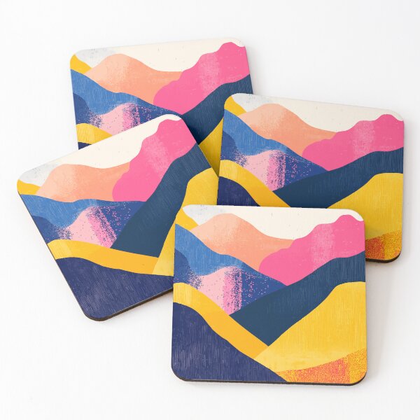 Item preview, Abstract Colorful Hills Landscape Nature Minimalist Art Illustration designed and sold by LVTFCOarts.
