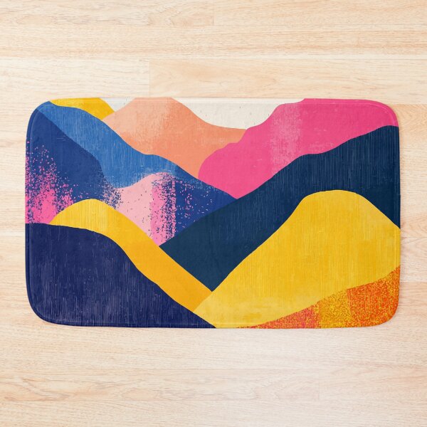 Aperçu de l'œuvre Illustration minimaliste abstraite et colorée d'un paysage de collines, nature créée et vendue par LVTFCOarts.