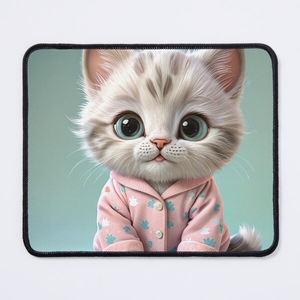 Item preview, Cute Cozy Kitten in Pajamas – Adorable Pastel Cat Illustration designed and sold by 4TinyPaws.