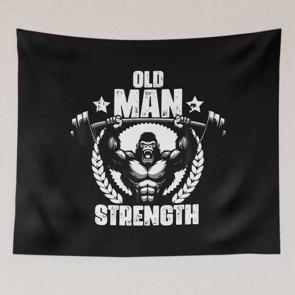 Item preview, Old Man Strength Gym Quote designed and sold by eenmaanoviy.