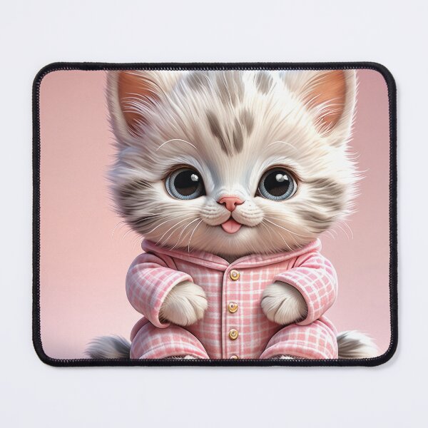 Item preview, Sleepy Kitten in Pajamas – Cozy Bedtime Cat Illustration designed and sold by 4TinyPaws.