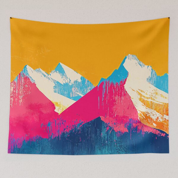 Item preview, Snow Mountain Retro Landscape Nature Minimalist Art Illustration designed and sold by LVTFCOarts.