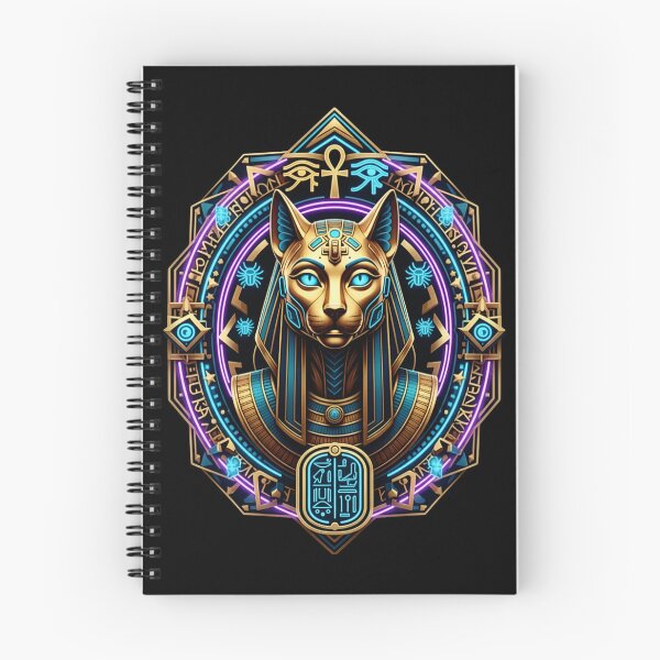 Item preview, Cyber-Bastet: The Golden Neonic Deity designed and sold by Hieroglyphia.